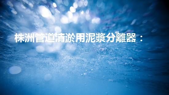 株洲管道清淤用泥漿分離器：揭秘神奇分離力，清除隱患如掌上珍寶！